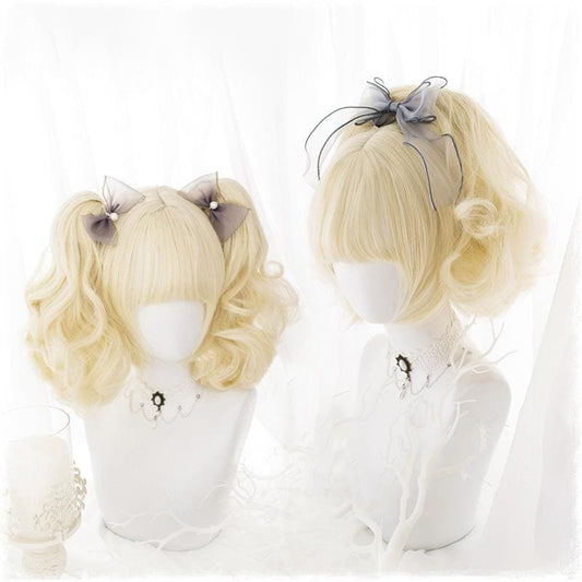 Lolita Cream Yellow Ponytail Wig MK15723 - KawaiiMoriStore