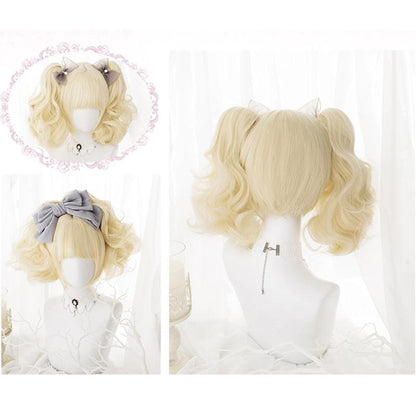 Lolita Cream Yellow Ponytail Wig MK15723 - KawaiiMoriStore