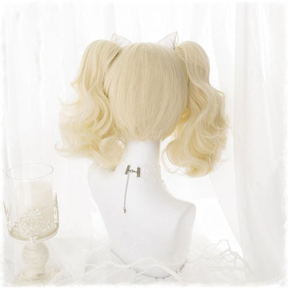 Lolita Cream Yellow Ponytail Wig MK15723 - KawaiiMoriStore