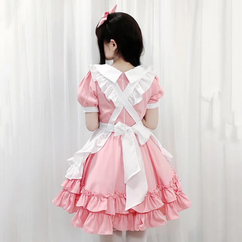 Lolita Cute Pink Maid Dress Suit MK15502 - KawaiiMoriStore