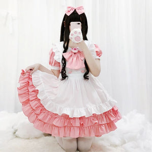 Lolita Cute Pink Maid Dress Suit MK15502 – KawaiiMoriStore Lolita Cute Pink Maid Dress Suit MK15502 – KawaiiMoriStore