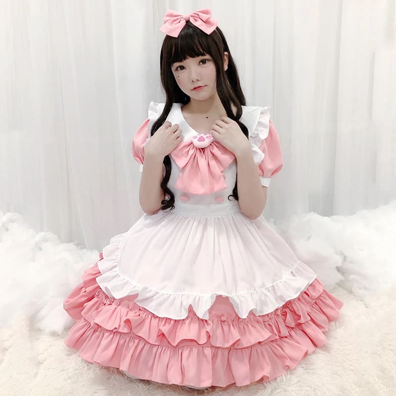 Lolita Cute Pink Maid Dress Suit MK15502 - KawaiiMoriStore