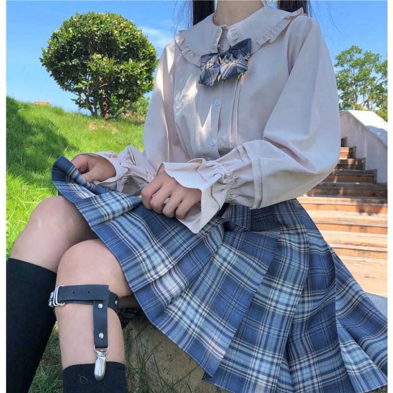 Lolita Doll Collared Jk Uniform Long Sleeves Shirt MK15454 - KawaiiMoriStore