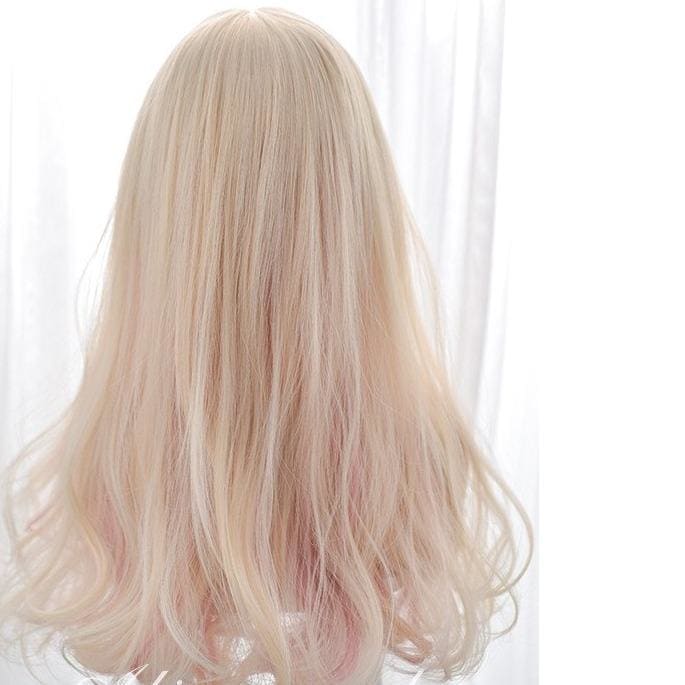 Lolita Glod Pink Mix Long Curl Wig MK15700 - KawaiiMoriStore