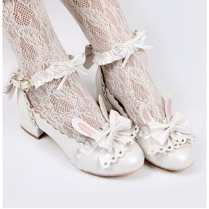 Lolita Kawaii Retro Lace Bowknot Cosplay Shoes MK0805 - KawaiiMoriStore