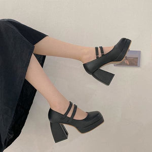 Lolita Lace-Up Heel High Heels MK15893 - KawaiiMoriStore