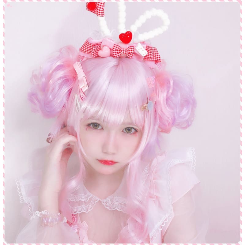 Lolita Two Buns Mixed Color Wig MK0052 - KawaiiMoriStore