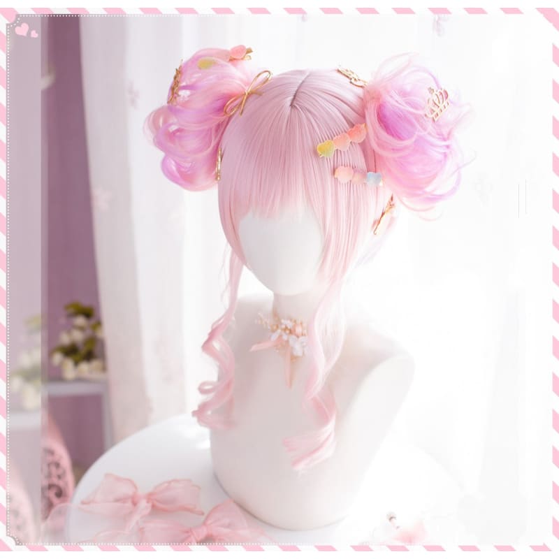 Lolita Two Buns Mixed Color Wig MK0052 - KawaiiMoriStore