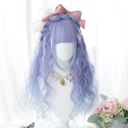 Long Curly Mixed Blue/Purple Pink Ombre Lolita Cosplay Wig MK15774 - KawaiiMoriStore