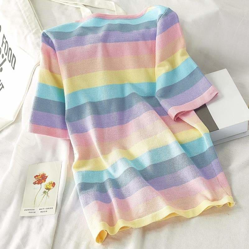 Lovely Kawaii Pastel Rainbow Cute Fashion T-shirt MK16071 - 