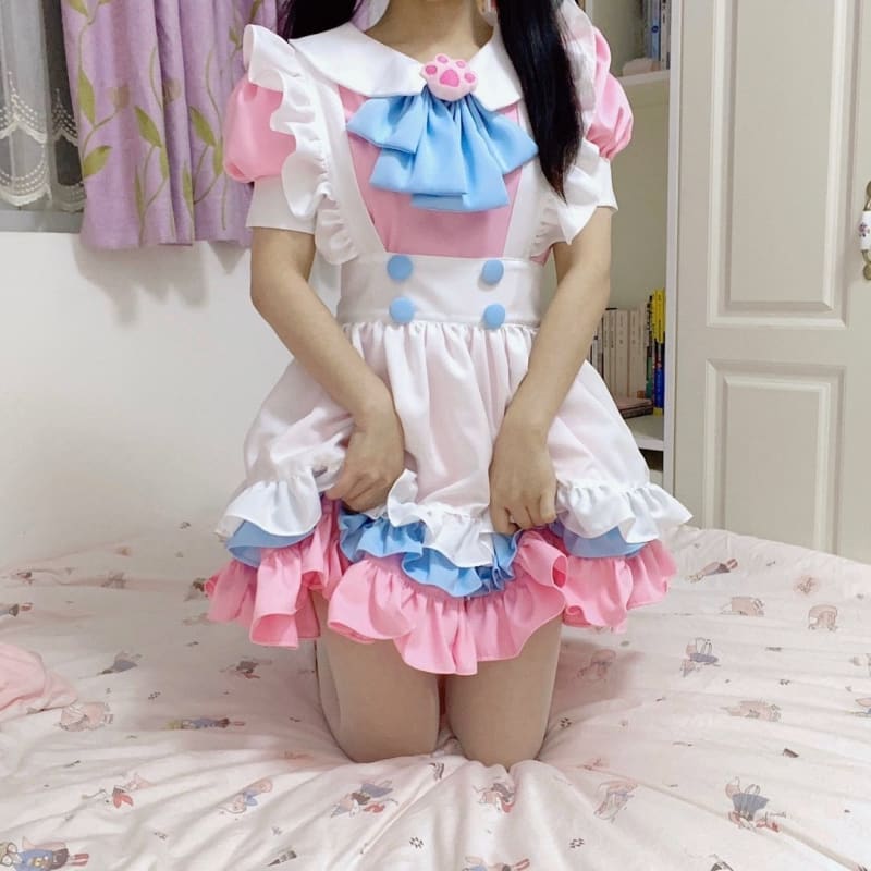 Lovely Lolita Pink Maid Dress MK15161 - KawaiiMoriStore