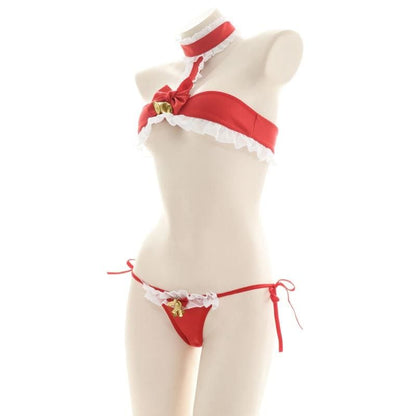 Lovely Red Christmas Bell 2pcs Bikini Suit MM0622 - KawaiiMoriStore