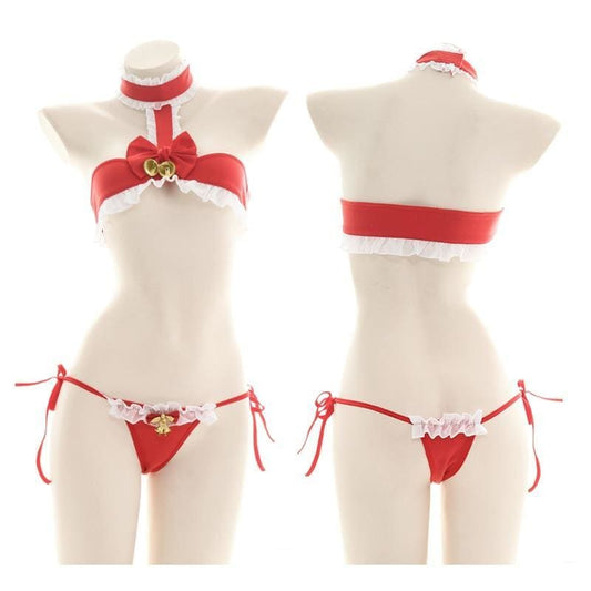 Lovely Red Christmas Bell 2pcs Bikini Suit MM0622 - KawaiiMoriStore