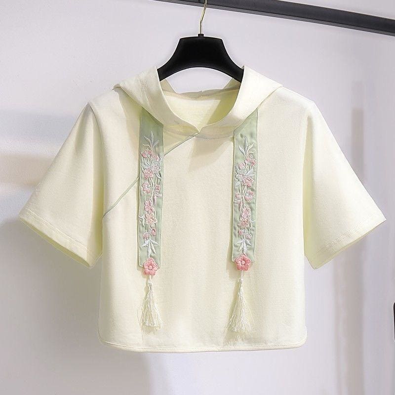 Lovely Spring Style Green Blouse and Pleated Skirt Set MM1302 - KawaiiMoriStore