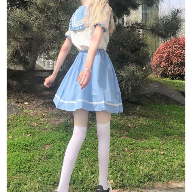 Lovely Sweet Fashion Girl Pastel Blue Dress MM1630 - KawaiiMoriStore