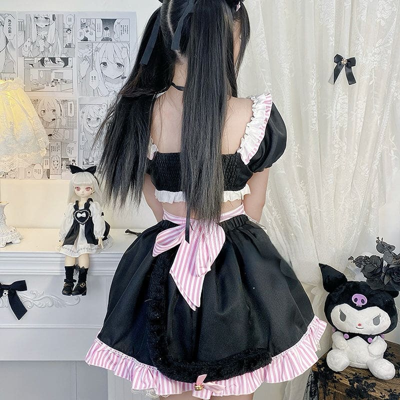 Lovely Sweet Girl Pink Cat Girl Maid Dress ON649 - dress