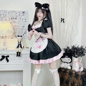Lovely Sweet Girl Pink Cat Girl Maid Dress ON649 - dress