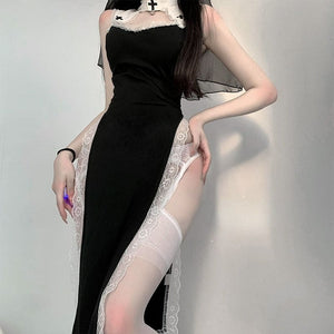 Lustful Nun Sweet Black Dress ON660 - dress