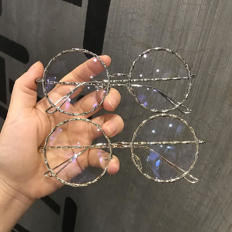 Mahua Large Round Frame Decorated Glasses MK0505 - KawaiiMoriStore
