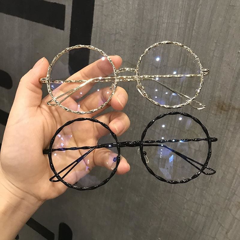 Mahua Large Round Frame Decorated Glasses MK0505 - KawaiiMoriStore