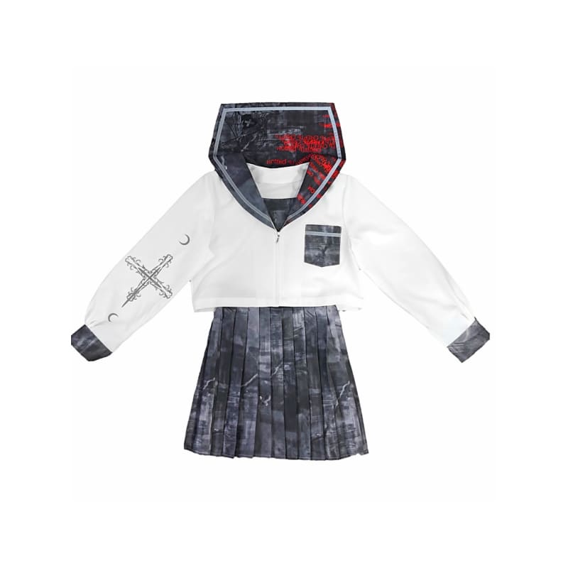 Mechanical Punk Style Printing Digital JK Uniform Sailor Suit MM0729 - KawaiiMoriStore