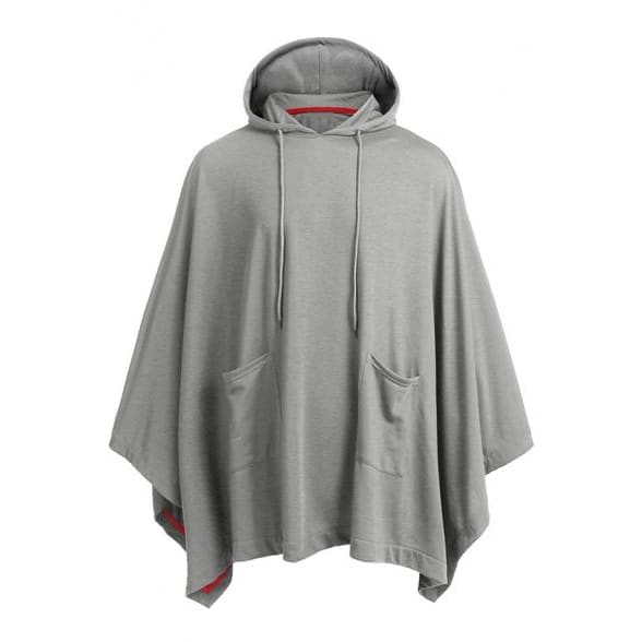 Mens Simple Hood Dual Pockets Asymmetric Hem Plain Cloak Cape Coat - KawaiiMoriStore