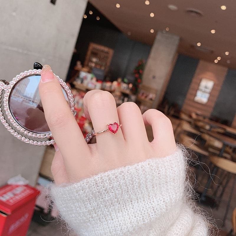 Micro-inlaid Crystal Sweet Elegant Flower Ring MK15364 - KawaiiMoriStore