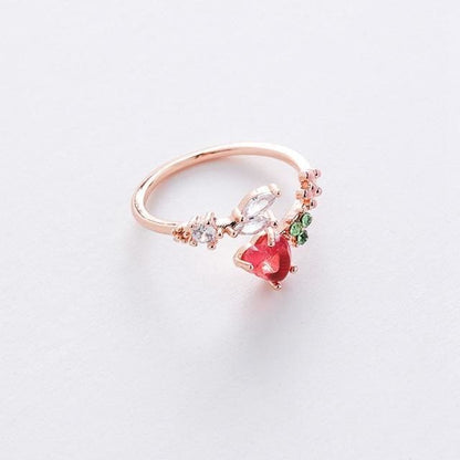 Micro-inlaid Crystal Sweet Elegant Flower Ring MK15364 - KawaiiMoriStore