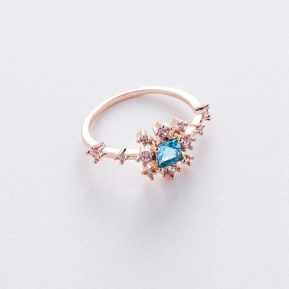 Micro-inlaid Crystal Sweet Elegant Flower Ring MK15364 - KawaiiMoriStore