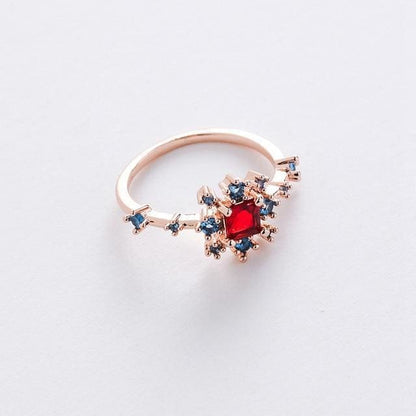 Micro-inlaid Crystal Sweet Elegant Flower Ring MK15364 - KawaiiMoriStore