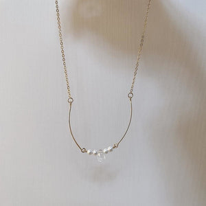 Minimalist Crystal Water Drop Pendant Necklace MK15650 - KawaiiMoriStore