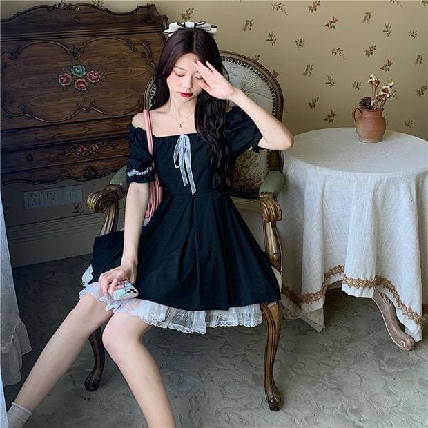 Miss BroomMoon Witchy Dark Lolita Mini Dress - witchy dress