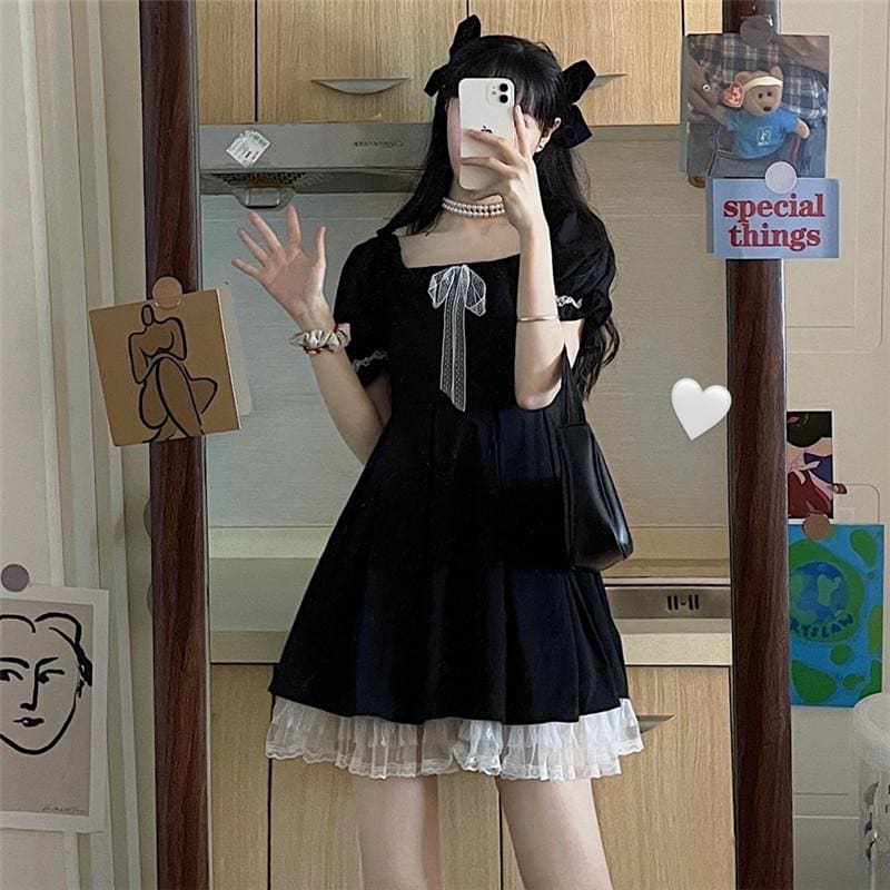 Miss BroomMoon Witchy Dark Lolita Mini Dress - witchy dress