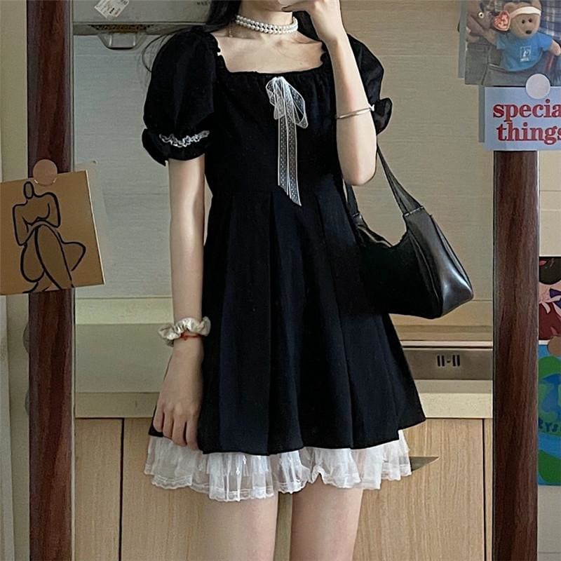 Miss BroomMoon Witchy Dark Lolita Mini Dress - witchy dress