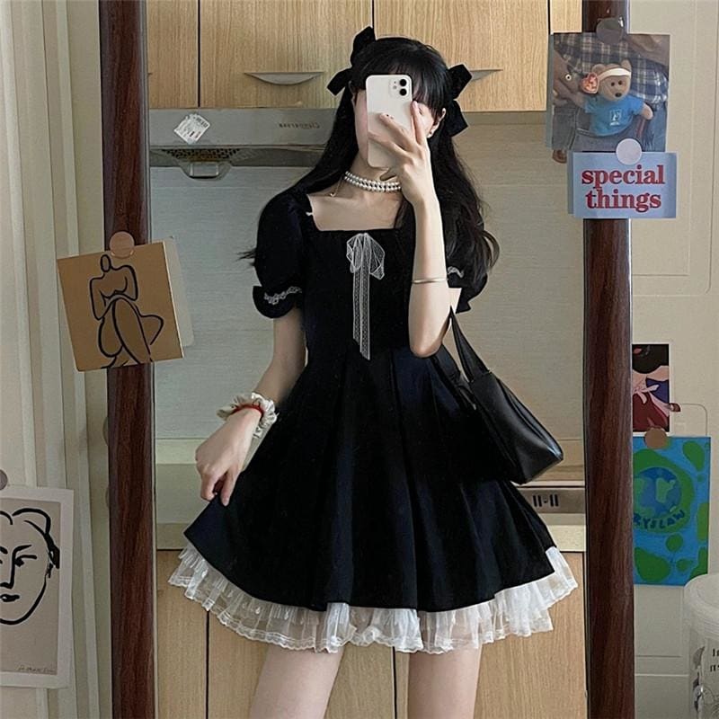 Miss BroomMoon Witchy Dark Lolita Mini Dress - witchy dress