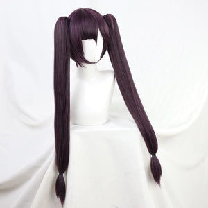 Mona Genshin Impact Purple Long Ponytail Straight Cosplay Wig MK15346 - KawaiiMoriStore