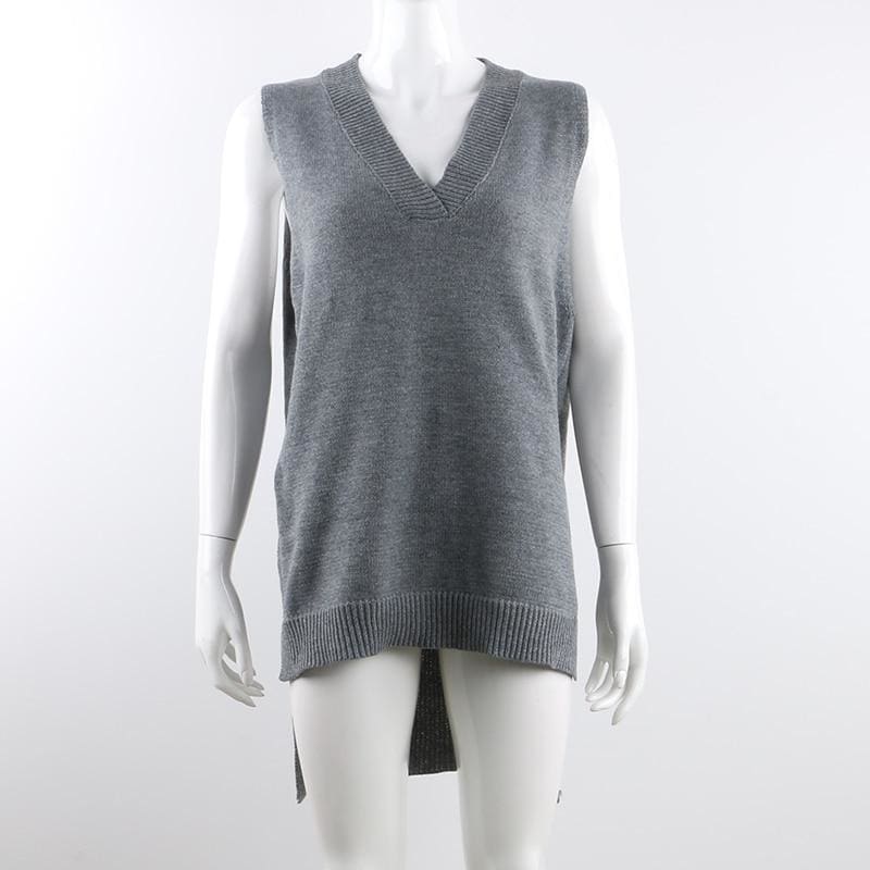 Mortuary Collection - Split Vest Sweater Dress - vest