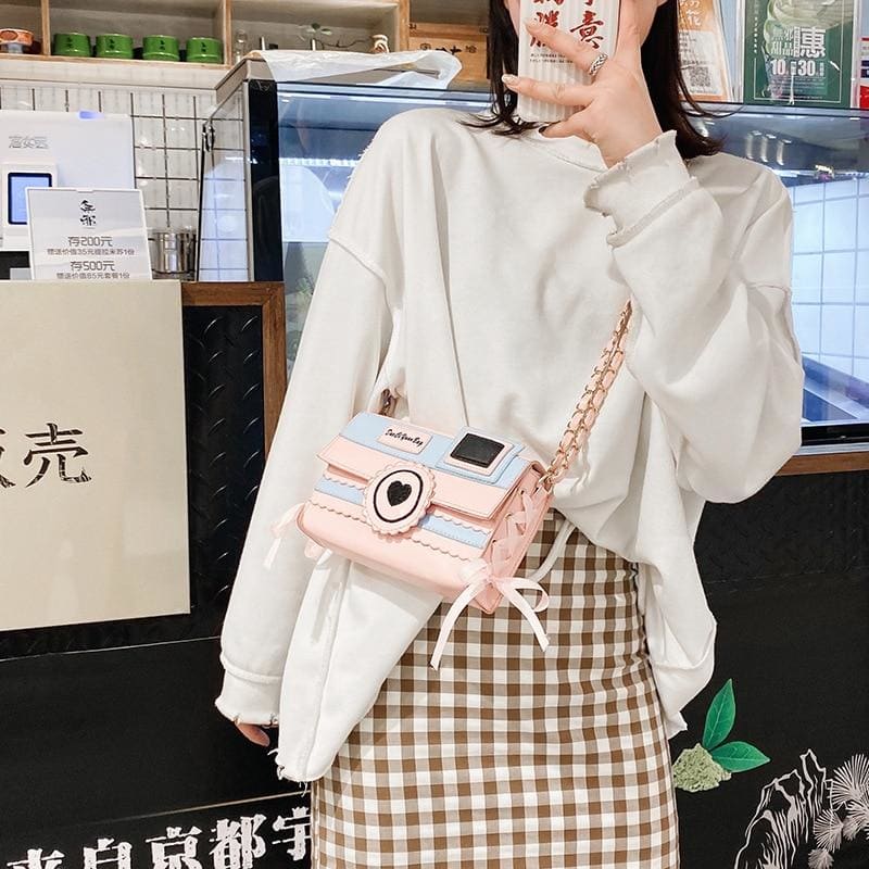 Pastel Aesthetic Kawaii Camera Purse Bag