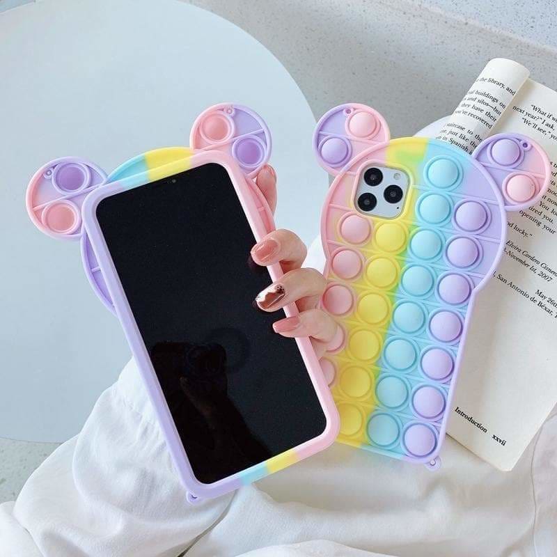 Pastel Cute Bear Rainbow Kawaii Silhouette Phone Case MM1753