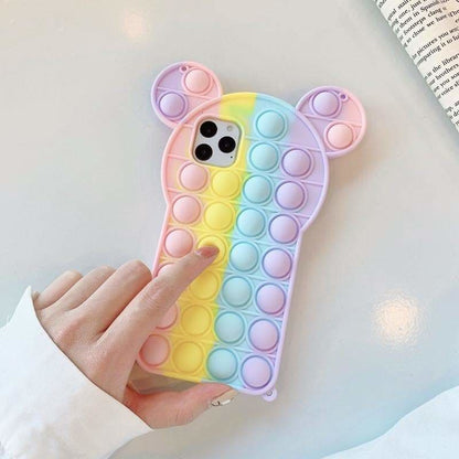 Pastel Cute Bear Rainbow Kawaii Silhouette Phone Case MM1753