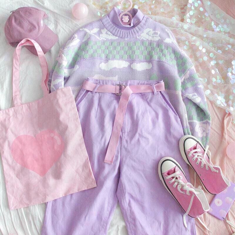 Pastel Kawaii Aesthetic Fairy Kei Duck Sweater - One Size