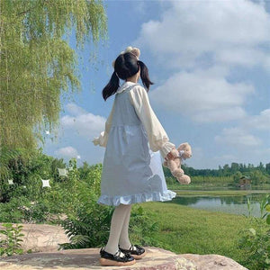 pastel kawaii dress Pastel Kawaii Aesthetic Loose Pinafore Lolita Dress MK016 – KawaiiMoriStore