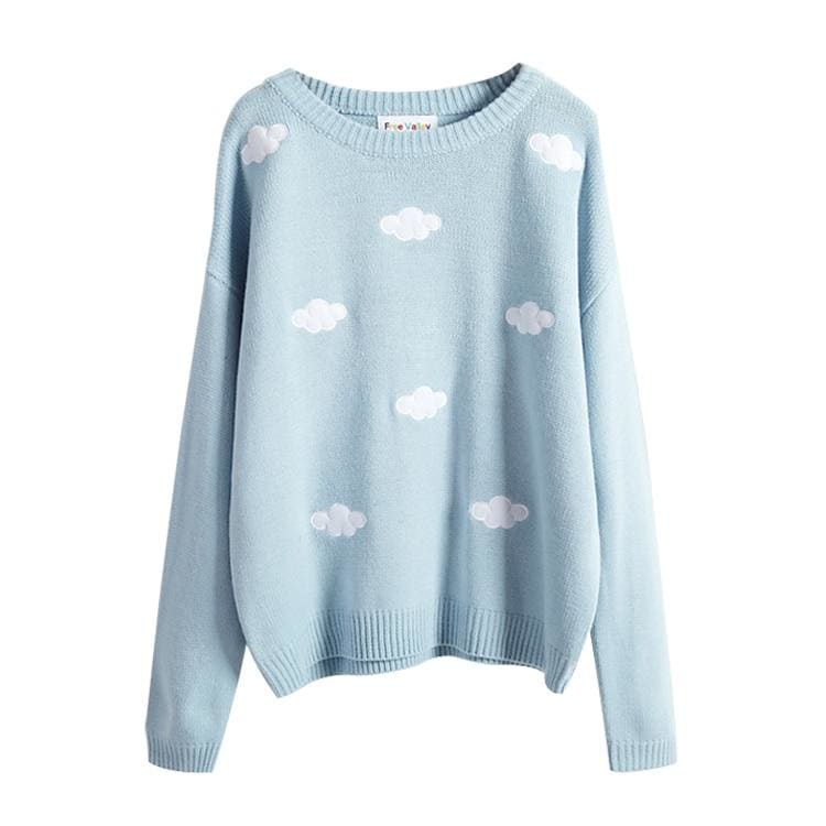 Pastel Kawaii Clouds Sweater