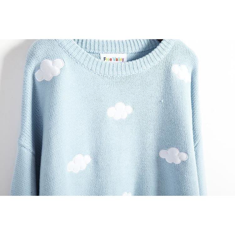 Pastel Kawaii Clouds Sweater