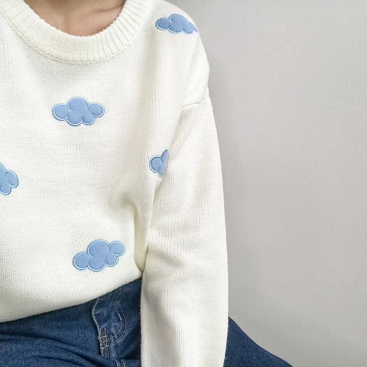 Pastel Kawaii Clouds Sweater