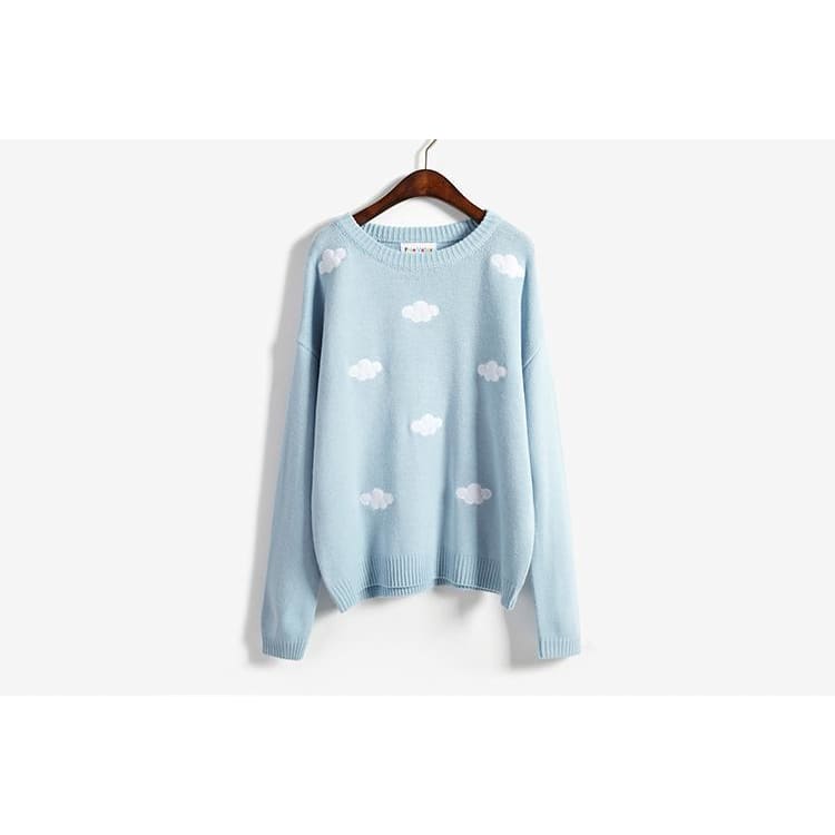 Pastel Kawaii Clouds Sweater