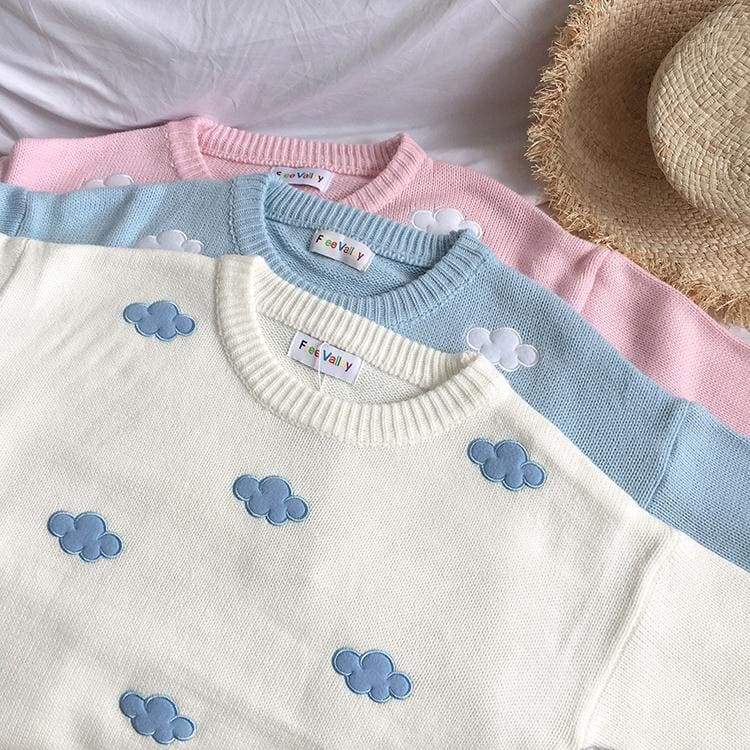 Pastel Kawaii Clouds Sweater