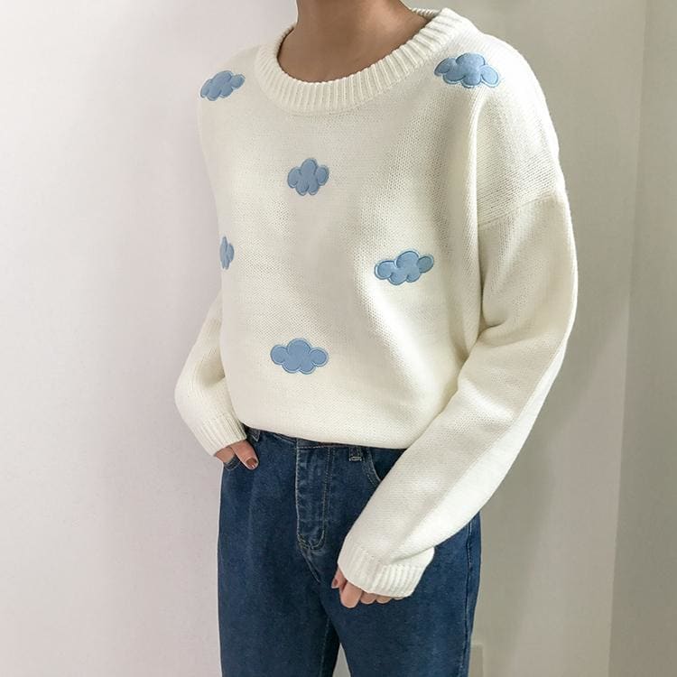 Pastel Kawaii Clouds Sweater