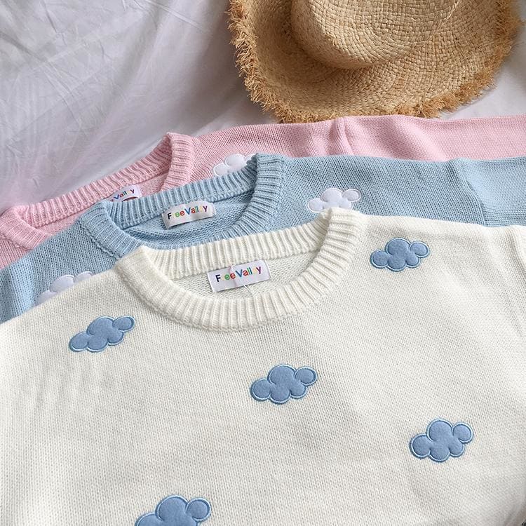 Pastel Kawaii Clouds Sweater