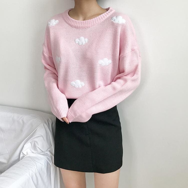 Pastel Kawaii Clouds Sweater